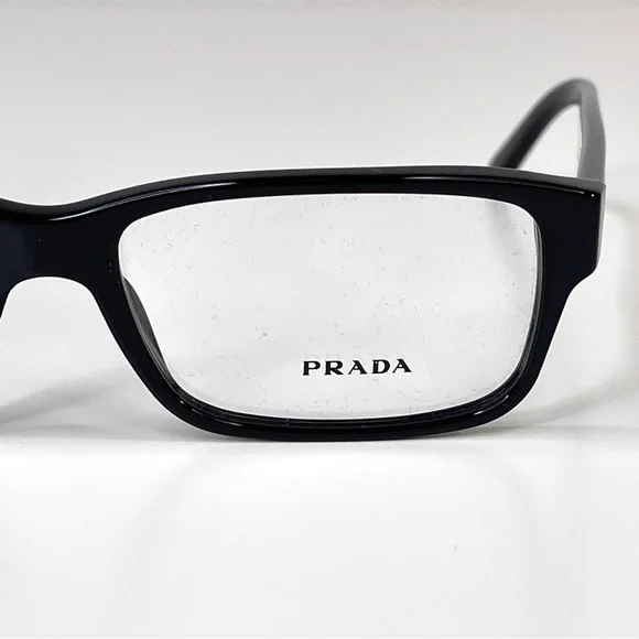 PRADA 55mm Rectangular Optical Glasses Black NEW In Case With Box - Picture 7 of 15